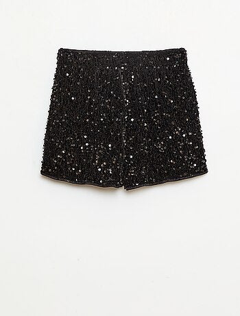 Short in paillettes tinta unita