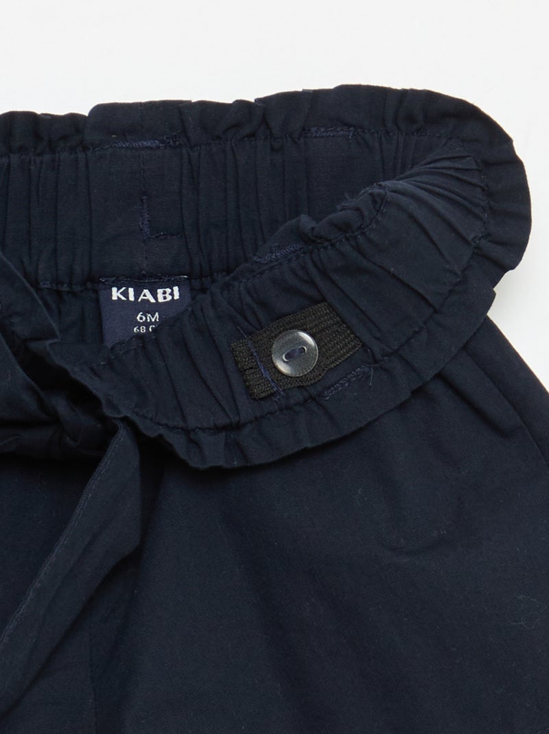 Short in popeline con cintura da annodare Blu - Kiabi