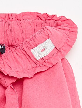 Short in popeline con cintura da annodare