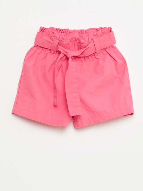 Short in popeline con cintura da annodare - Kiabi