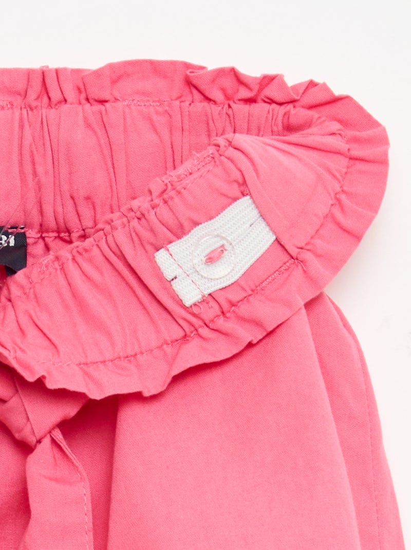 Short in popeline con cintura da annodare Rosa - Kiabi