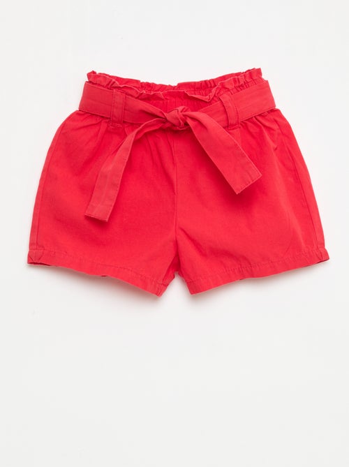 Short in popeline con cintura da annodare - Kiabi