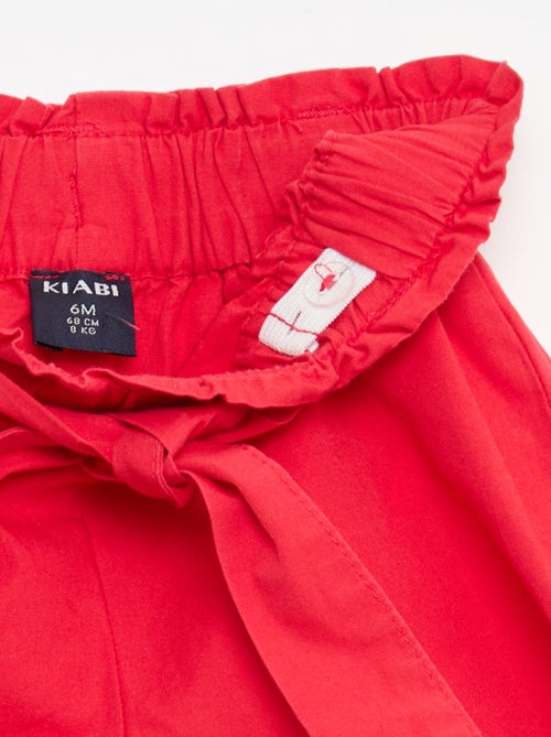 Short in popeline con cintura da annodare - Kiabi