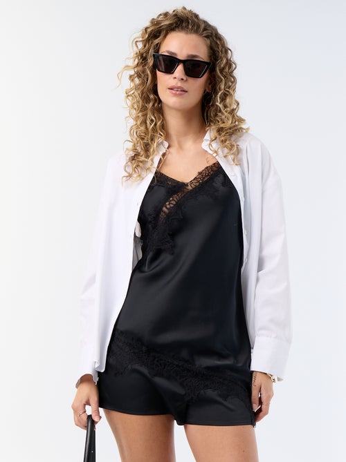 Short in raso con bordi in pizzo - Kiabi