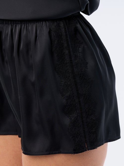 Short in raso con bordi in pizzo - Kiabi