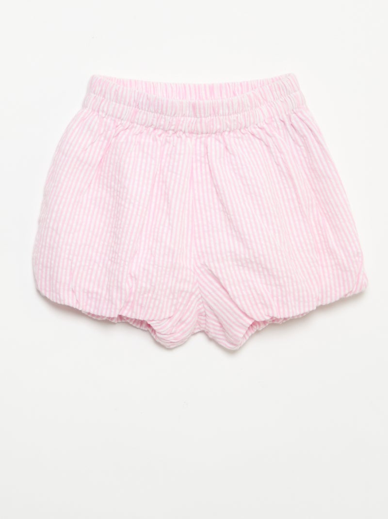 Short in seersucker a righe Rosa - Kiabi