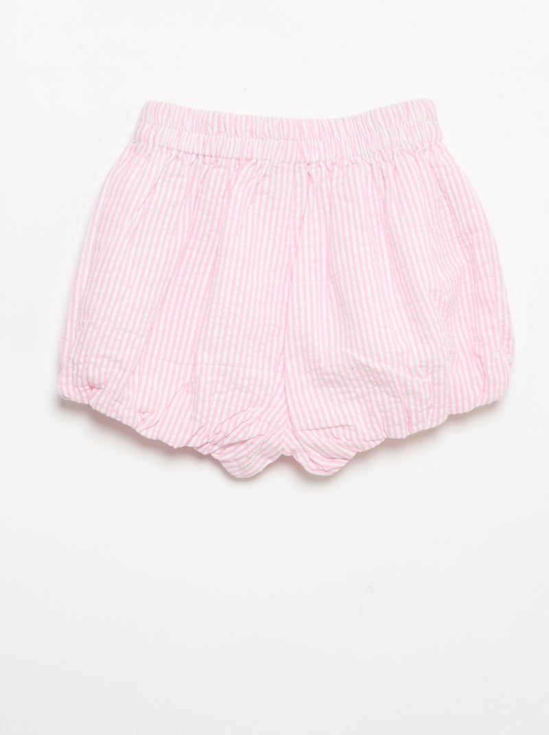 Short in seersucker a righe Rosa - Kiabi