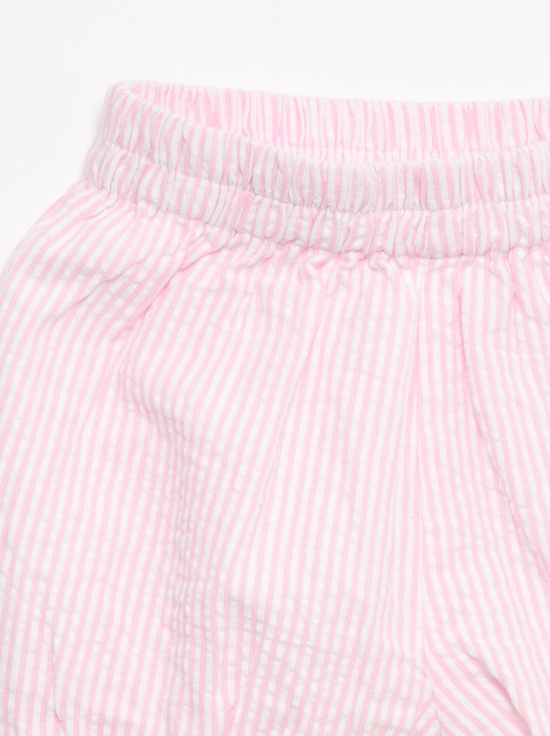 Short in seersucker a righe Rosa - Kiabi