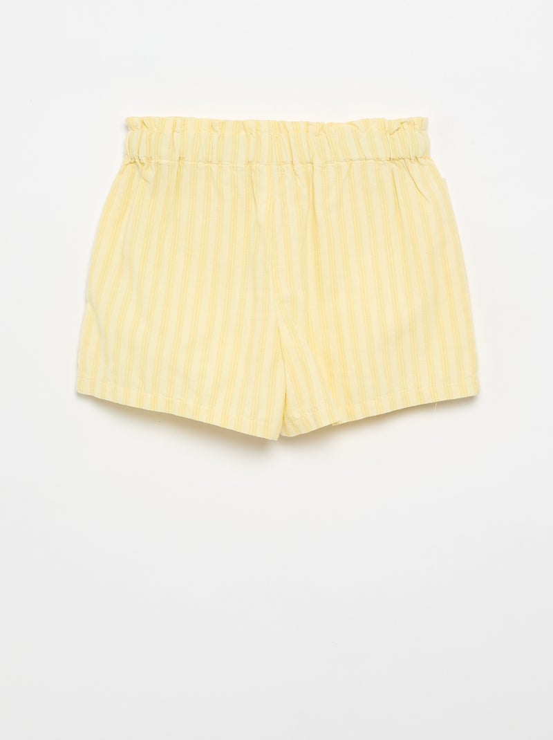 Short in seersucker a taglio dritto Giallo - Kiabi