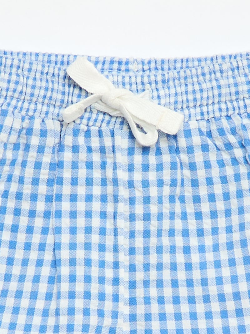 Short in seersucker fantasia Vichy Blu - Kiabi