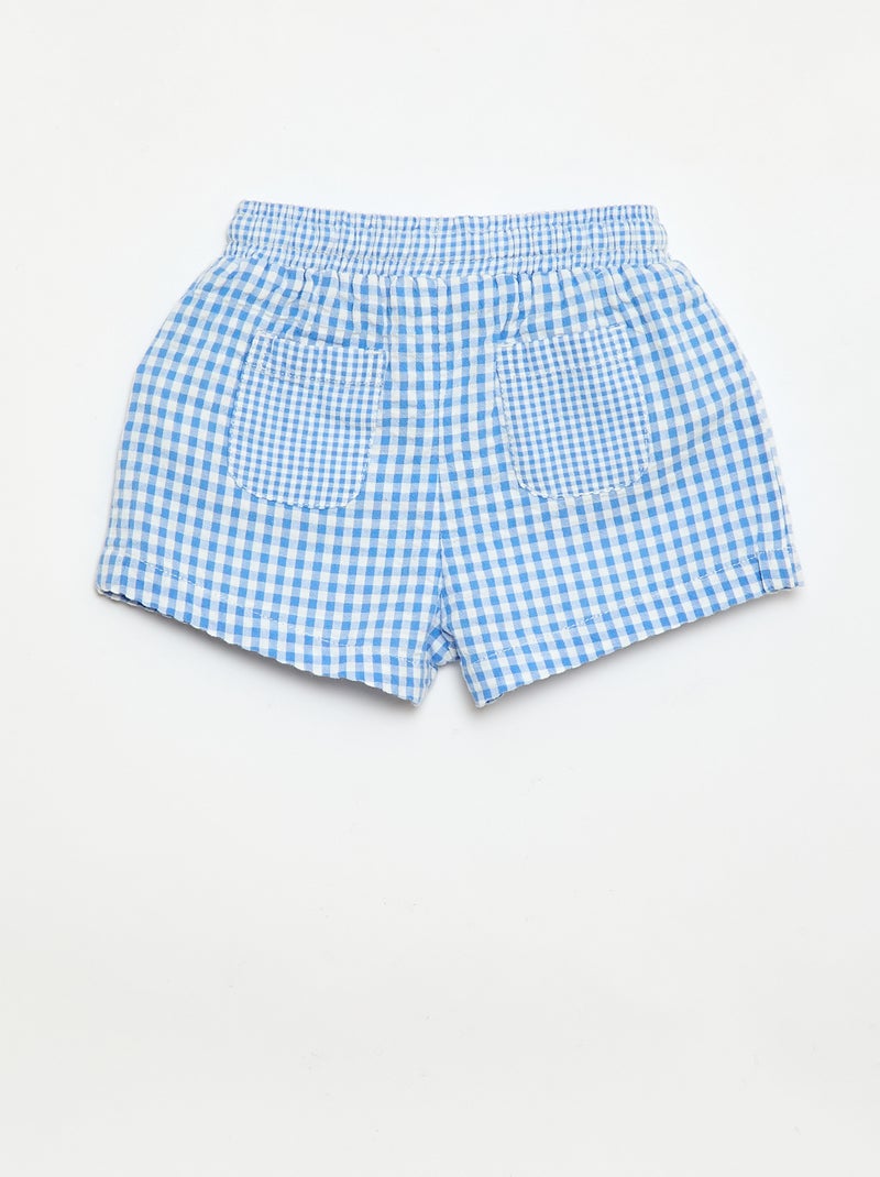 Short in seersucker fantasia Vichy Blu - Kiabi