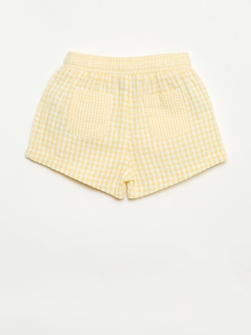Short in seersucker fantasia Vichy Giallo - Kiabi