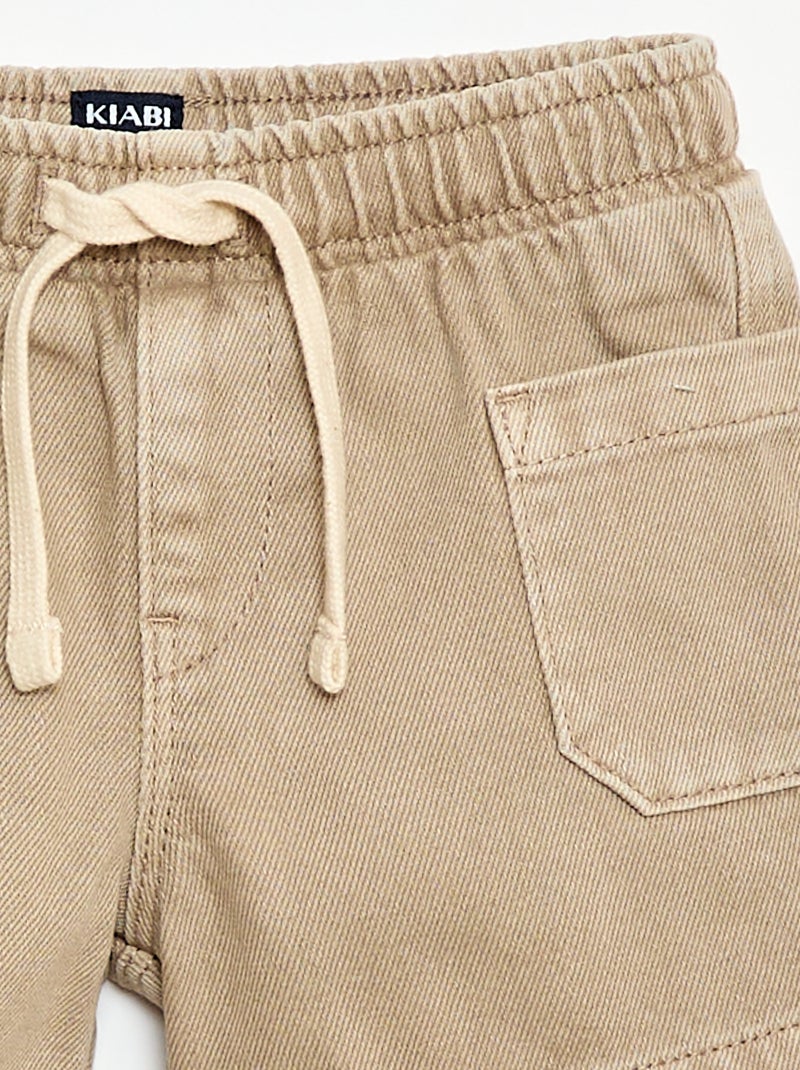 Short in twill con tasche applicate Beige - Kiabi