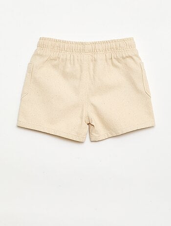 Short in twill con tasche applicate