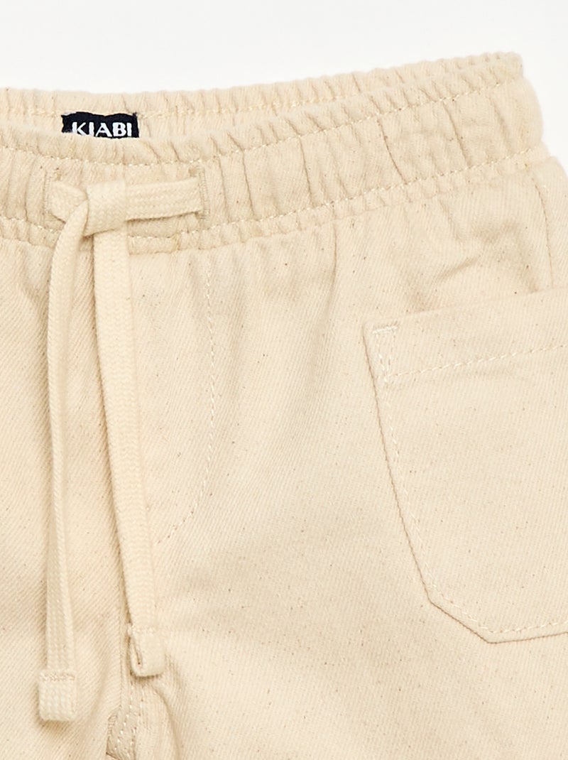 Short in twill con tasche applicate Bianco - Kiabi