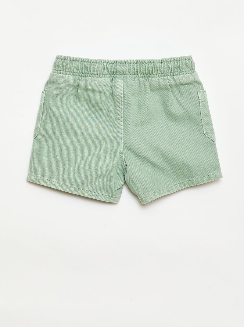 Short in twill con tasche applicate Verde - Kiabi