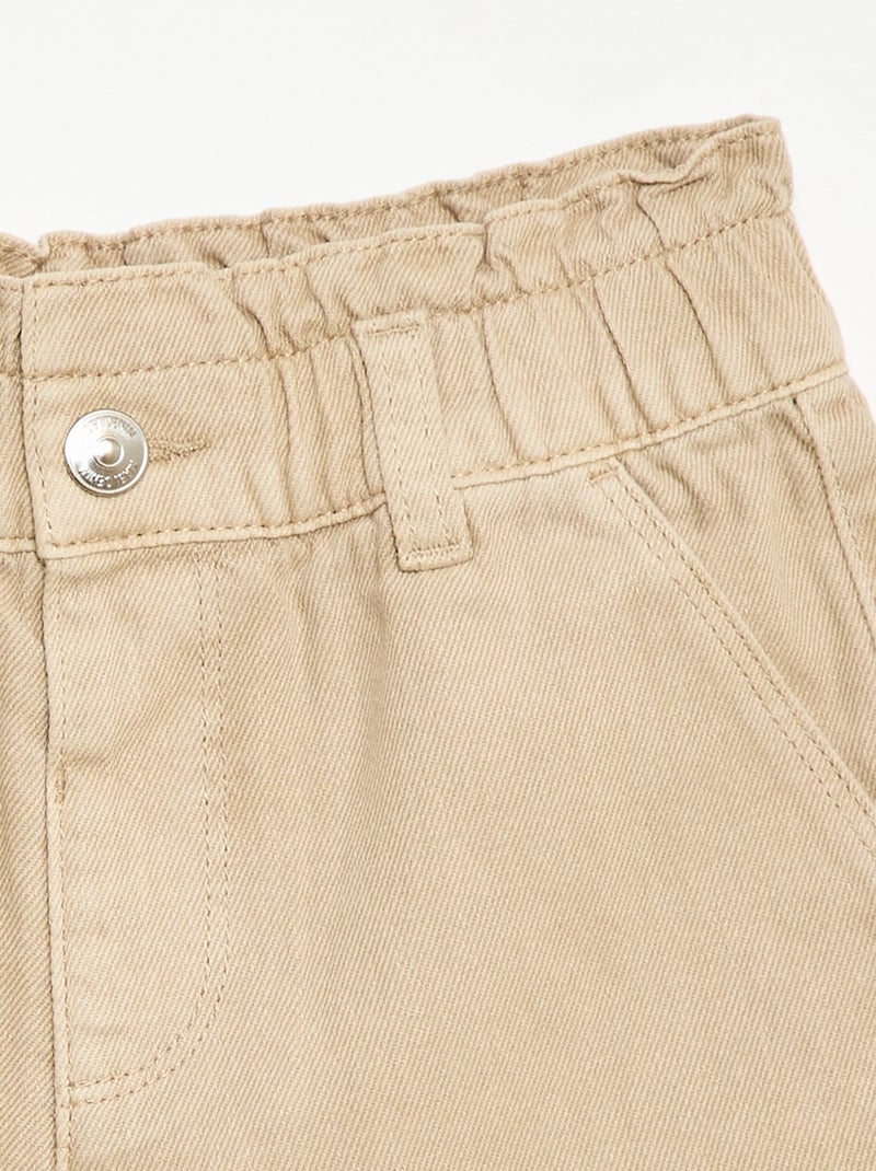 Short in twill tinta unita Beige - Kiabi