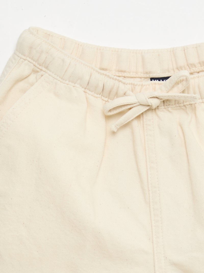 Short in twill tinta unita Bianco - Kiabi