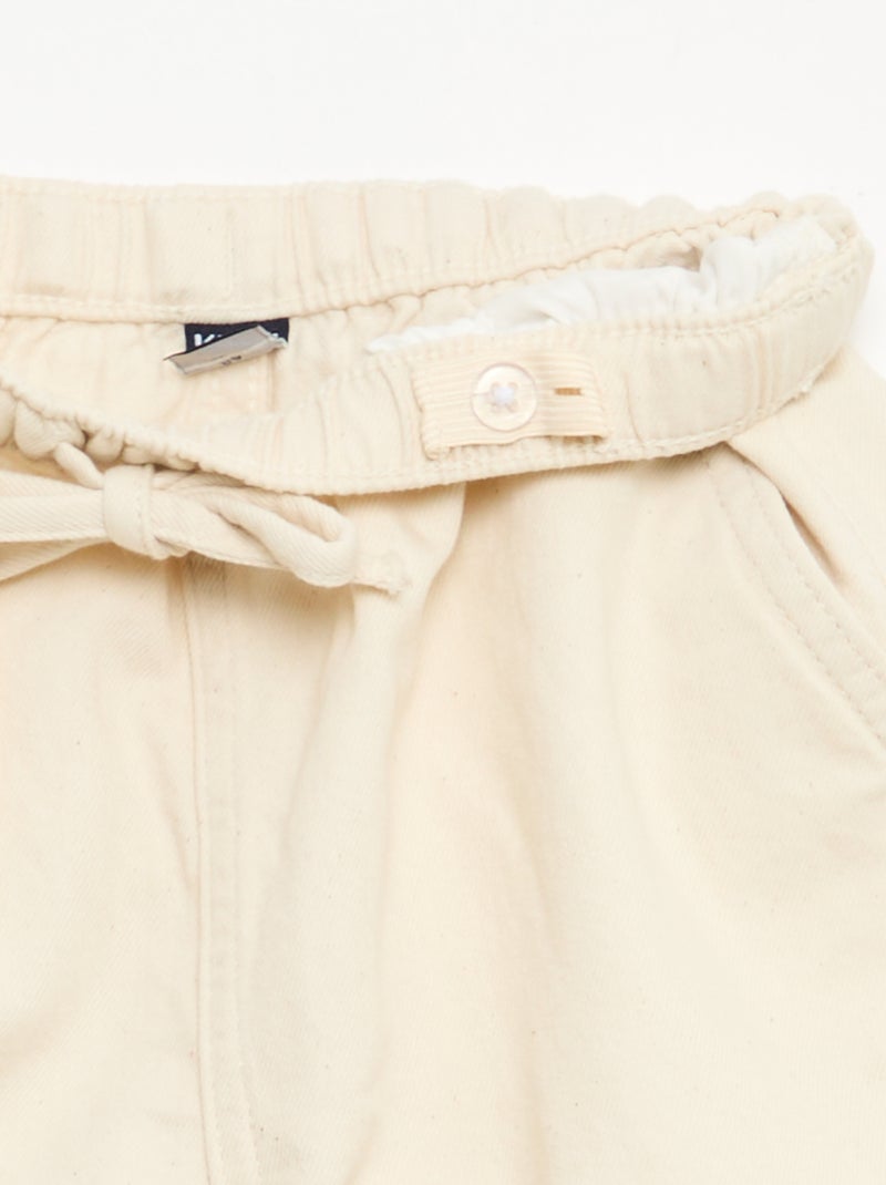Short in twill tinta unita Bianco - Kiabi