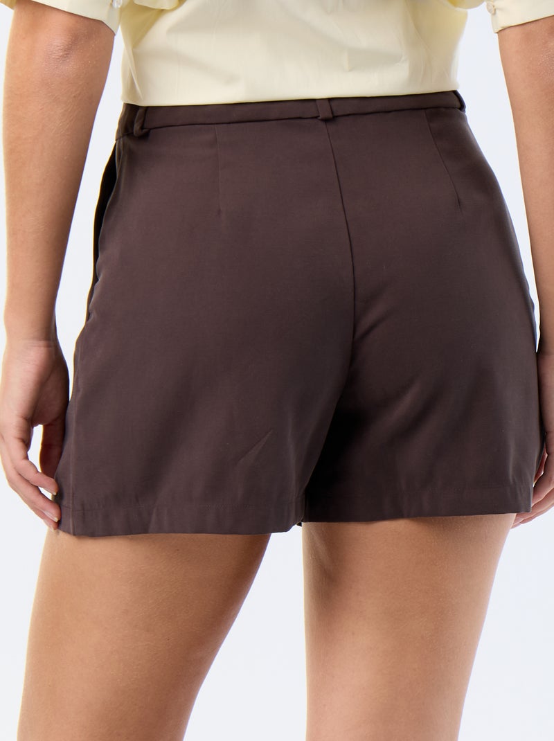 Short in twill tinta unita con 2 tasche Marrone - Kiabi