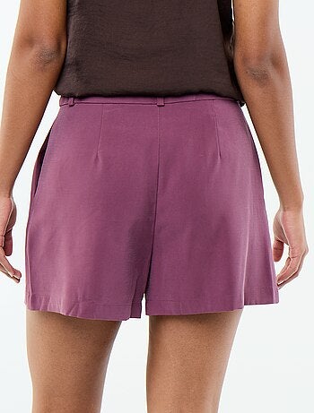 Short in twill tinta unita con 2 tasche