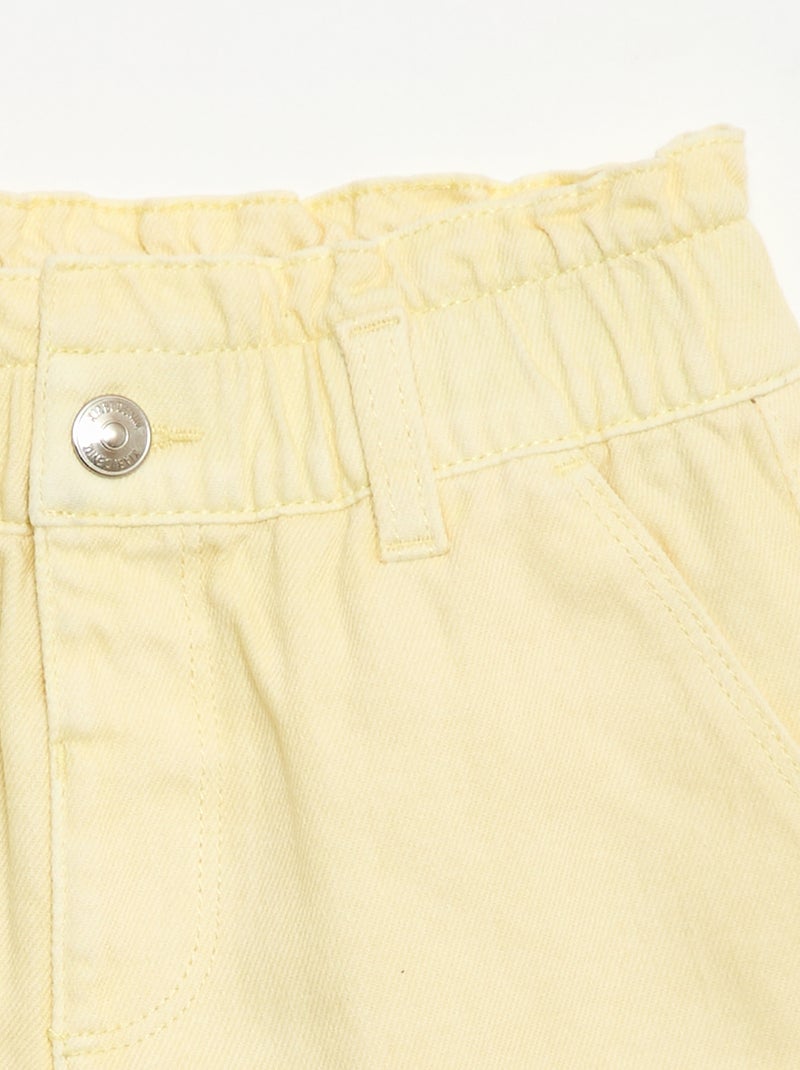 Short in twill tinta unita Giallo - Kiabi