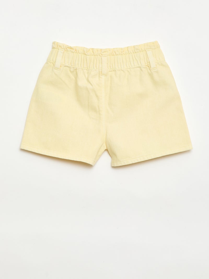 Short in twill tinta unita Giallo - Kiabi
