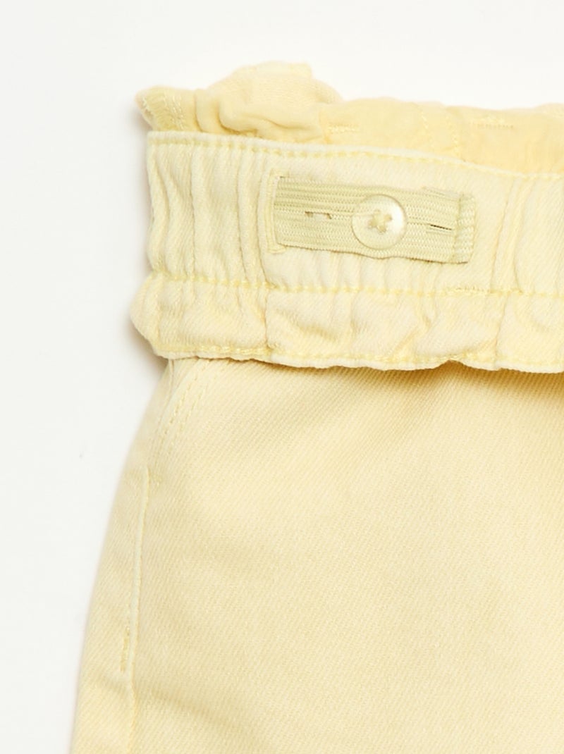 Short in twill tinta unita Giallo - Kiabi