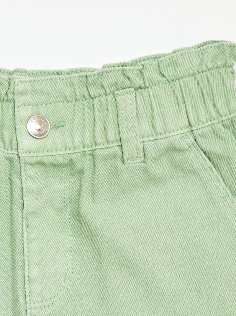 Short in twill tinta unita Verde - Kiabi