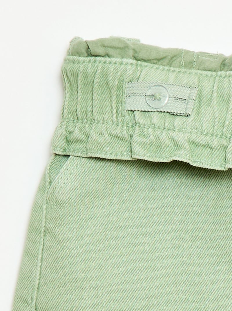 Short in twill tinta unita Verde - Kiabi