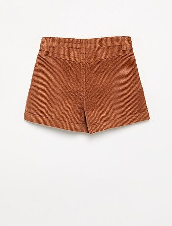 Short in velluto a costine tinta unita