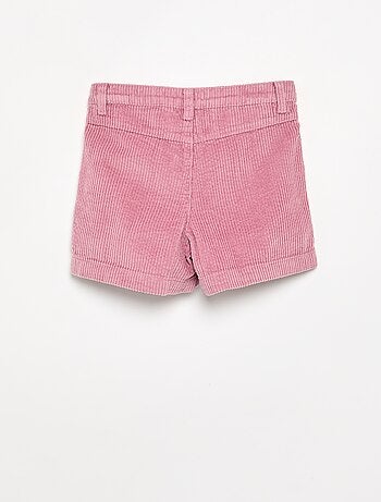 Short in velluto a costine tinta unita