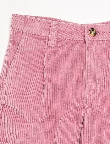 Short in velluto a costine tinta unita