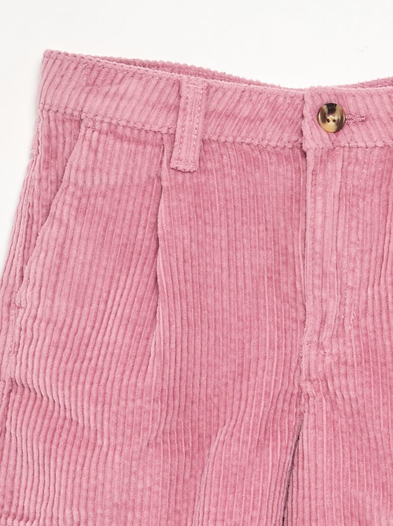 Short in velluto a costine tinta unita Rosa - Kiabi