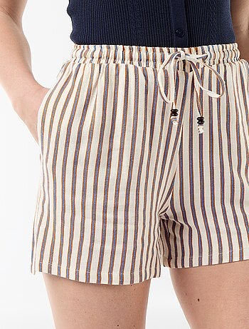 Short leggeri con 2 tasche in misto lino