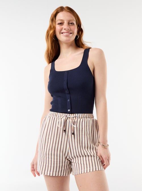 Short leggeri con 2 tasche in misto lino - Kiabi