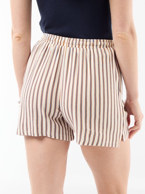 Short leggeri con 2 tasche in misto lino - Kiabi