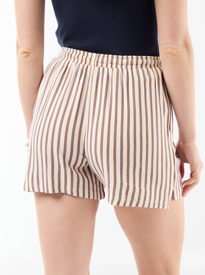 Short leggeri con 2 tasche in misto lino Beige - Kiabi