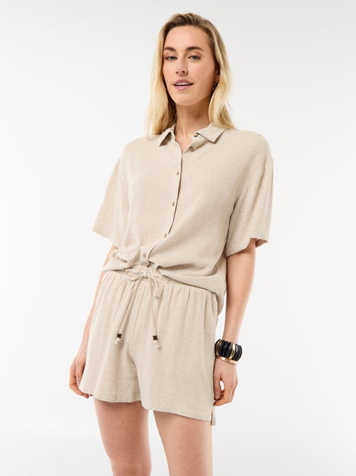 Short leggeri con 2 tasche in misto lino - Kiabi