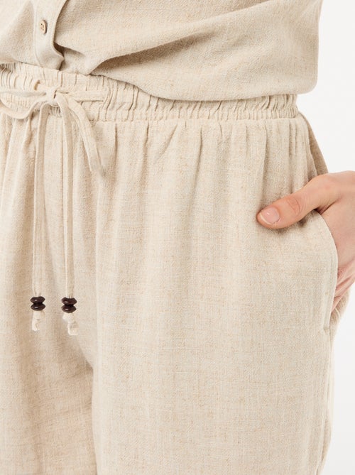 Short leggeri con 2 tasche in misto lino - Kiabi