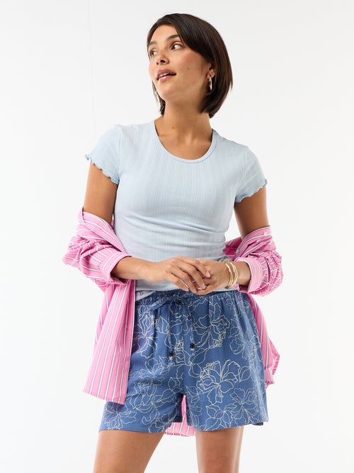 Short leggeri con 2 tasche in misto lino - Kiabi