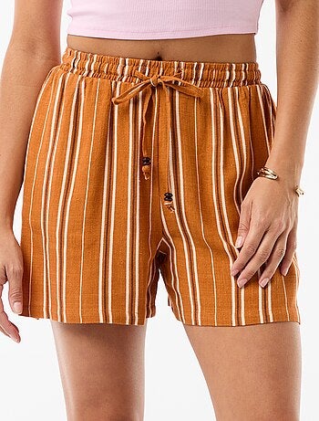 Short leggeri con 2 tasche in misto lino