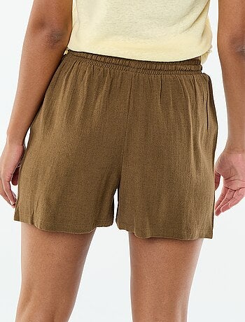 Short leggero con 2 tasche in misto lino