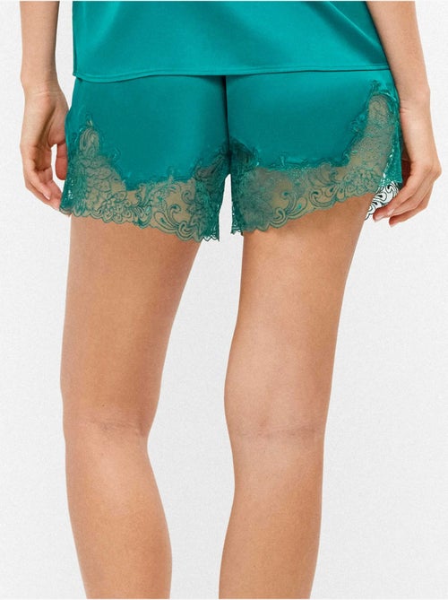 Short lenciero in colore verde bottiglia con ricami - Kiabi Short lenciero in colore verde bottiglia con ricami - Kiabi