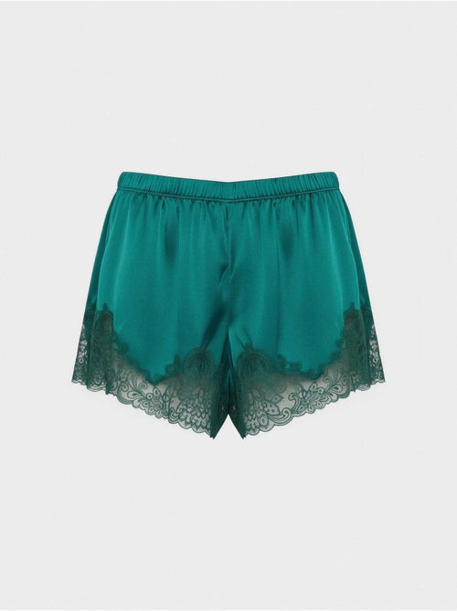 Short lenciero in colore verde bottiglia con ricami - Kiabi Short lenciero in colore verde bottiglia con ricami - Kiabi