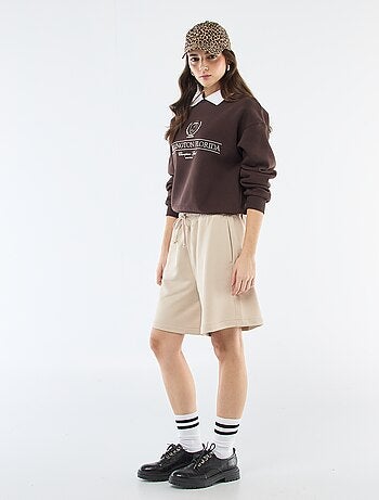 Short lunghi in french terry