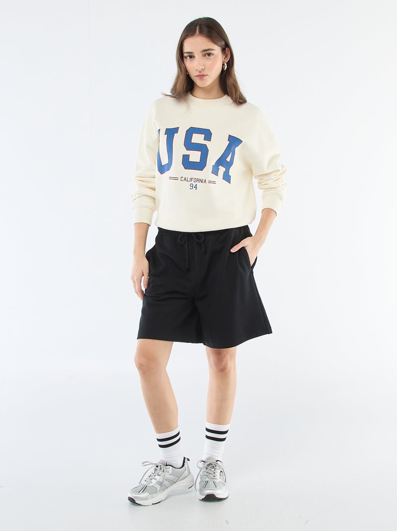 Short lunghi in french terry Nero - Kiabi