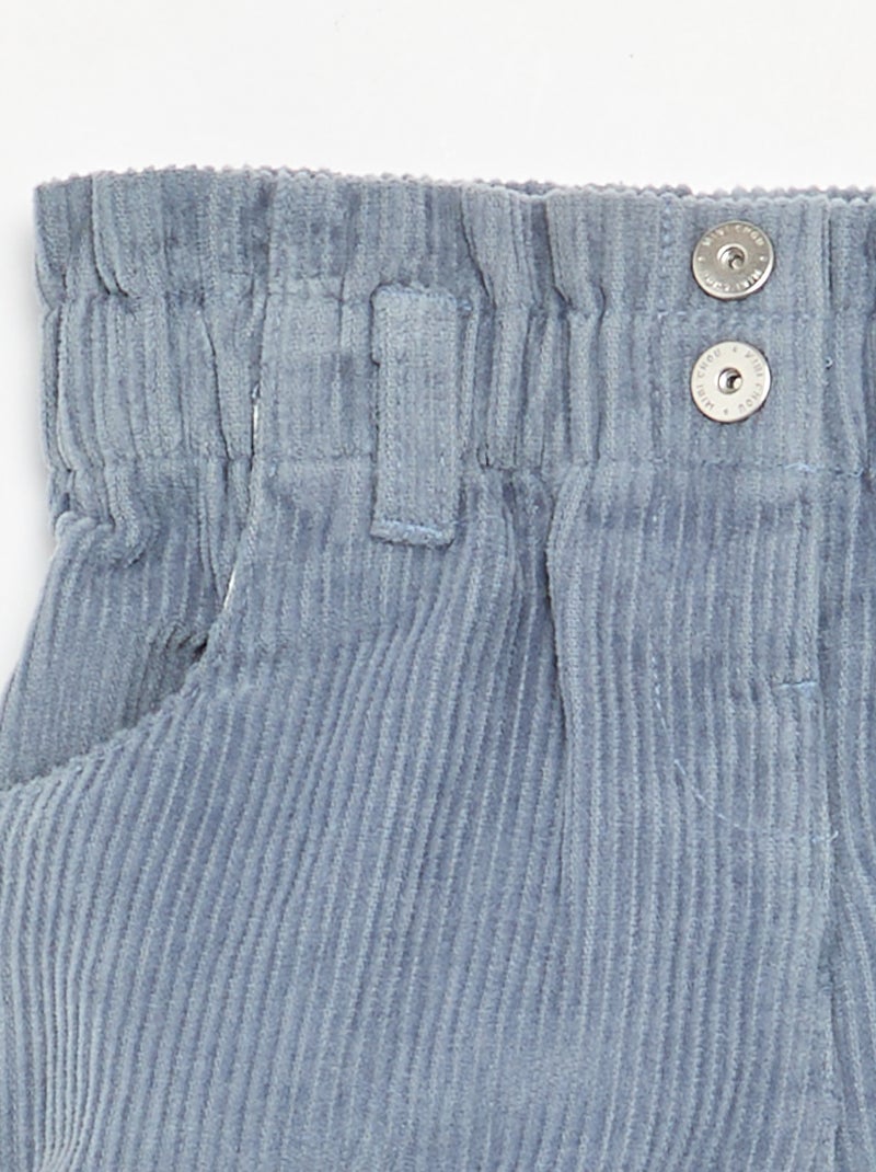 Short paperbag in velluto a costine Blu - Kiabi