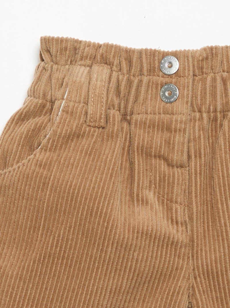 Short paperbag in velluto a costine Marrone - Kiabi