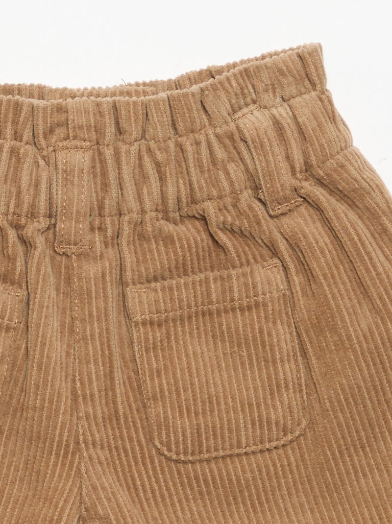 Short paperbag in velluto a costine Marrone - Kiabi